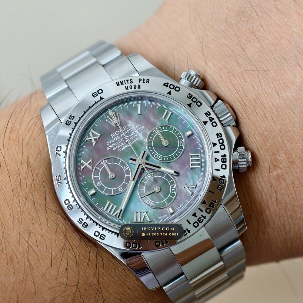 Rolex Cosmograph Daytona Tahitian Mother-of-Pearl Dial 18K White Gold Ref. 126509 — Private Vault Edition — Studio Gallery Plate XII in 18K White Gold Au750 (216.7g Verified Mass, Rolex Manufacture Cal. 4131 - 72h Power Reserve)