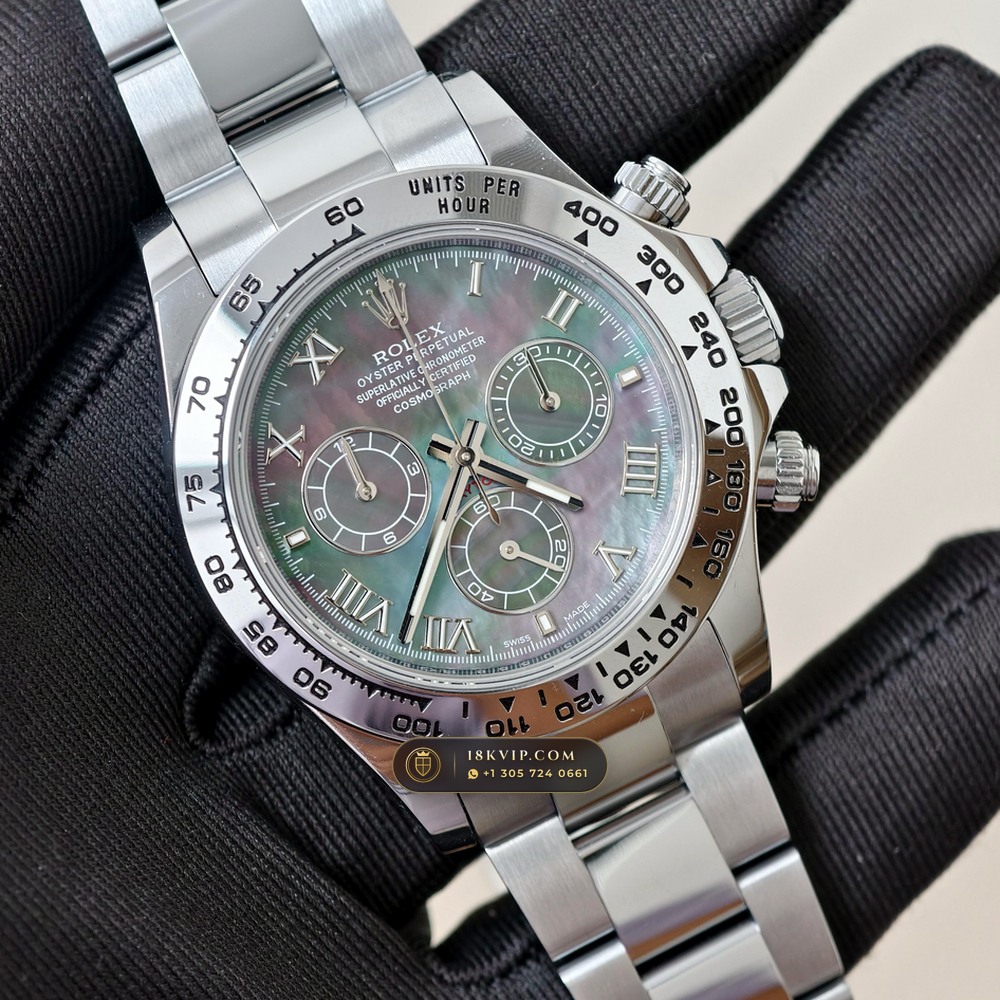 Rolex Cosmograph Daytona Tahitian Mother-of-Pearl Dial 18K White Gold Ref. 126509 — Private Vault Edition — Studio Gallery Plate IV in 18K White Gold Au750 (216.7g Verified Mass, Rolex Manufacture Cal. 4131 - 72h Power Reserve)