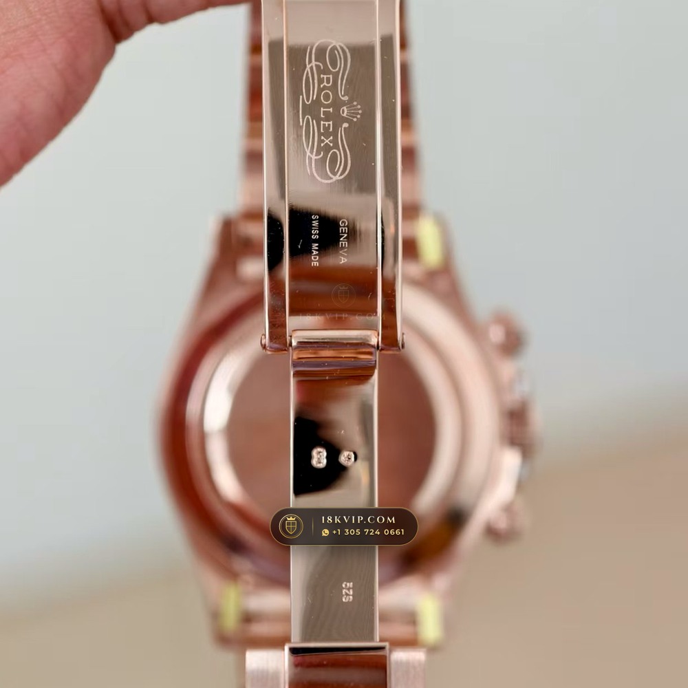 Rolex Cosmograph Daytona Rainbow Sapphire Bezel 18K Everose Gold Custom SW Dial Ref. 116595RBOW — Private Vault Edition — Studio Gallery Plate VI in 18K Rose Gold Au750 (216.5g Verified Mass, Rolex Manufacture Cal. 4130 - 72h Power Reserve)