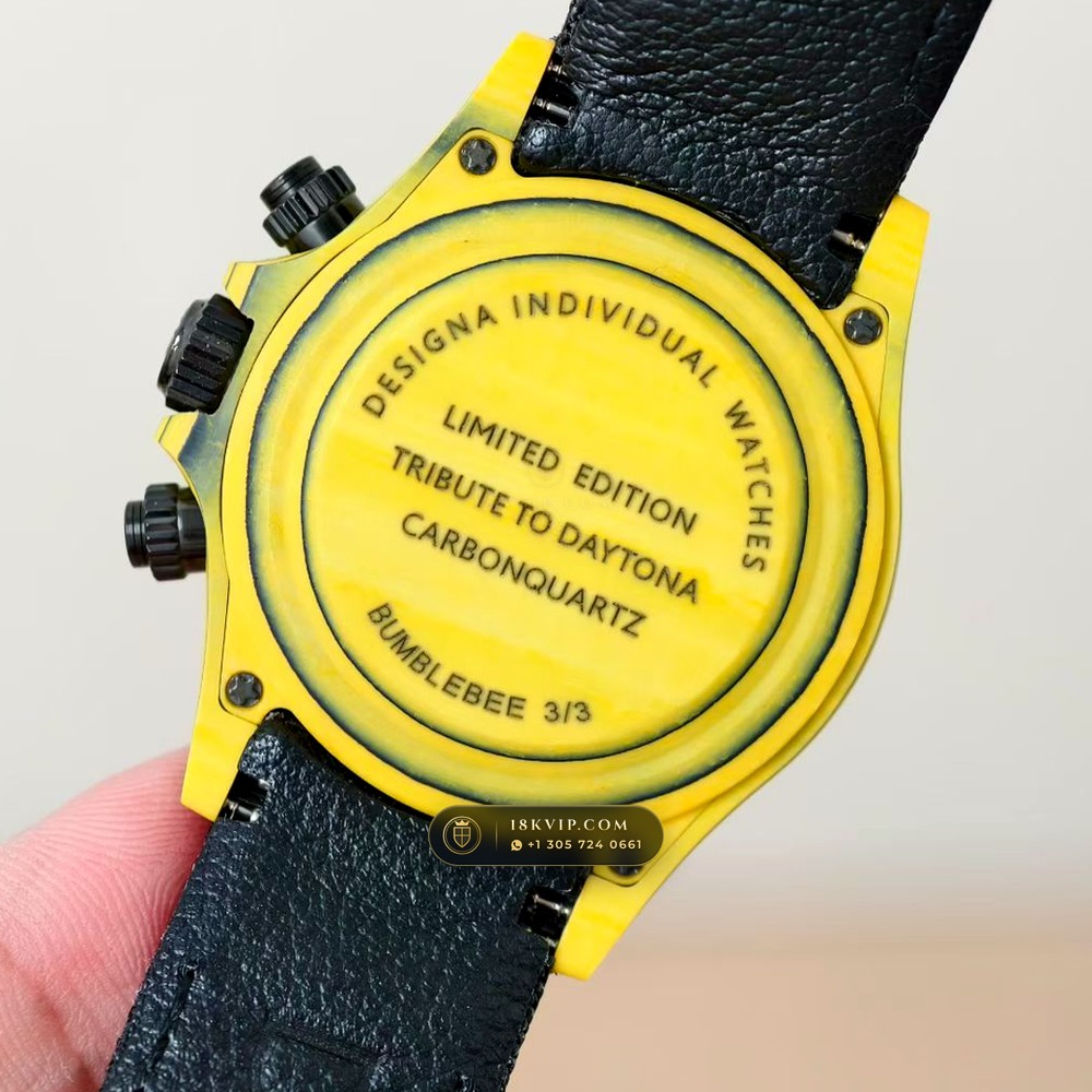 Rolex Cosmograph Daytona DiW Carbon Bumblebee Edition Ref. 116500LN — Private Vault Edition — Studio Gallery Plate VI in Forged Carbon TPT & Titanium (62.9g Verified Mass, Rolex Manufacture Cal. 4130 - 72h Power Reserve)