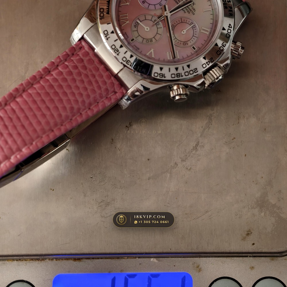 Rolex Cosmograph Daytona Beach Chrysoprase Green Mother-of-Pearl 18K White Gold Ref. 116519 — Private Vault Edition — Studio Gallery Plate IX in 18K White Gold Au750 (138.5g Verified Mass, Rolex Manufacture Cal. 4130 - 72h Power Reserve)