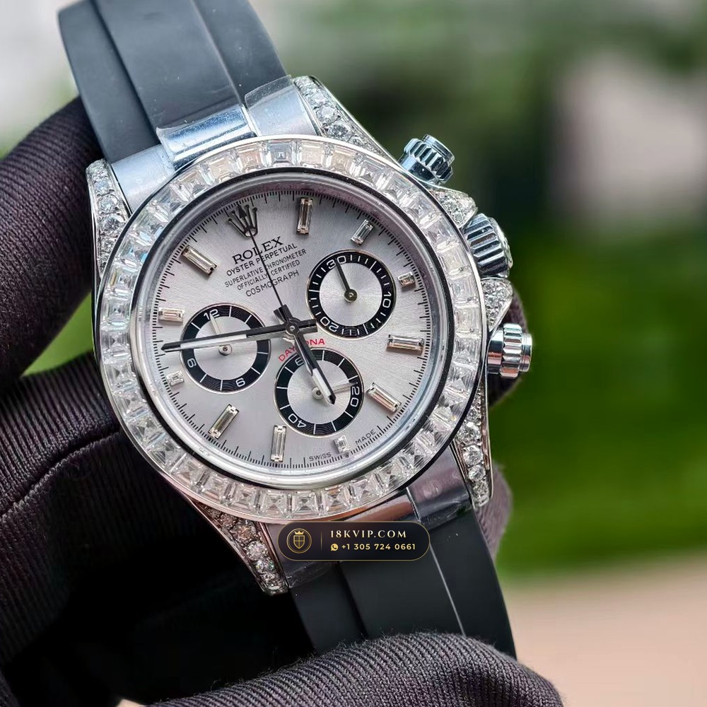 Rolex Cosmograph Daytona Diamond-Set Bezel 18K White Gold Ref. 126539TBR — Private Vault Edition — Studio Gallery Plate II in 18K White Gold Au750 (160.8g Verified Mass, Rolex Manufacture Cal. 4131 - 72h Power Reserve)