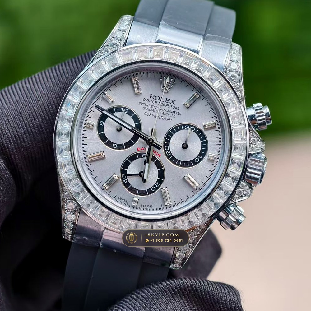 Rolex Cosmograph Daytona Diamond-Set Bezel 18K White Gold Ref. 126539TBR — Private Vault Edition — Studio Gallery Plate III in 18K White Gold Au750 (160.8g Verified Mass, Rolex Manufacture Cal. 4131 - 72h Power Reserve)