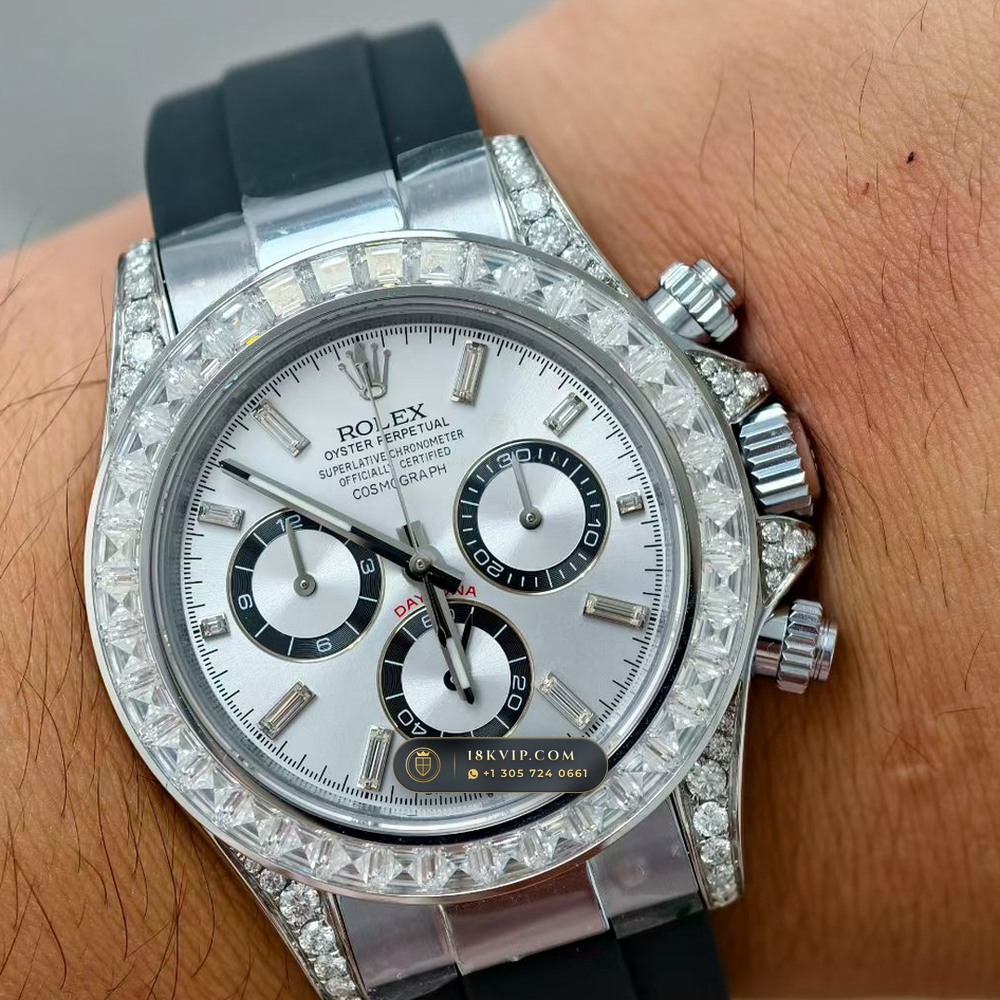 Rolex Cosmograph Daytona Diamond-Set Bezel 18K White Gold Ref. 126539TBR — Private Vault Edition — Studio Gallery Plate VI in 18K White Gold Au750 (160.8g Verified Mass, Rolex Manufacture Cal. 4131 - 72h Power Reserve)
