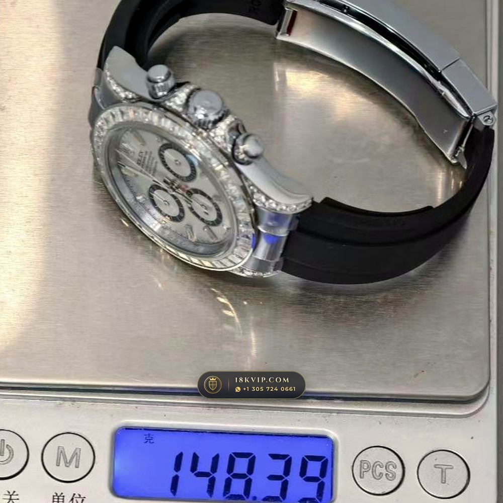 Rolex Cosmograph Daytona Diamond-Set Bezel 18K White Gold Ref. 126539TBR — Private Vault Edition — Studio Gallery Plate IX in 18K White Gold Au750 (160.8g Verified Mass, Rolex Manufacture Cal. 4131 - 72h Power Reserve)
