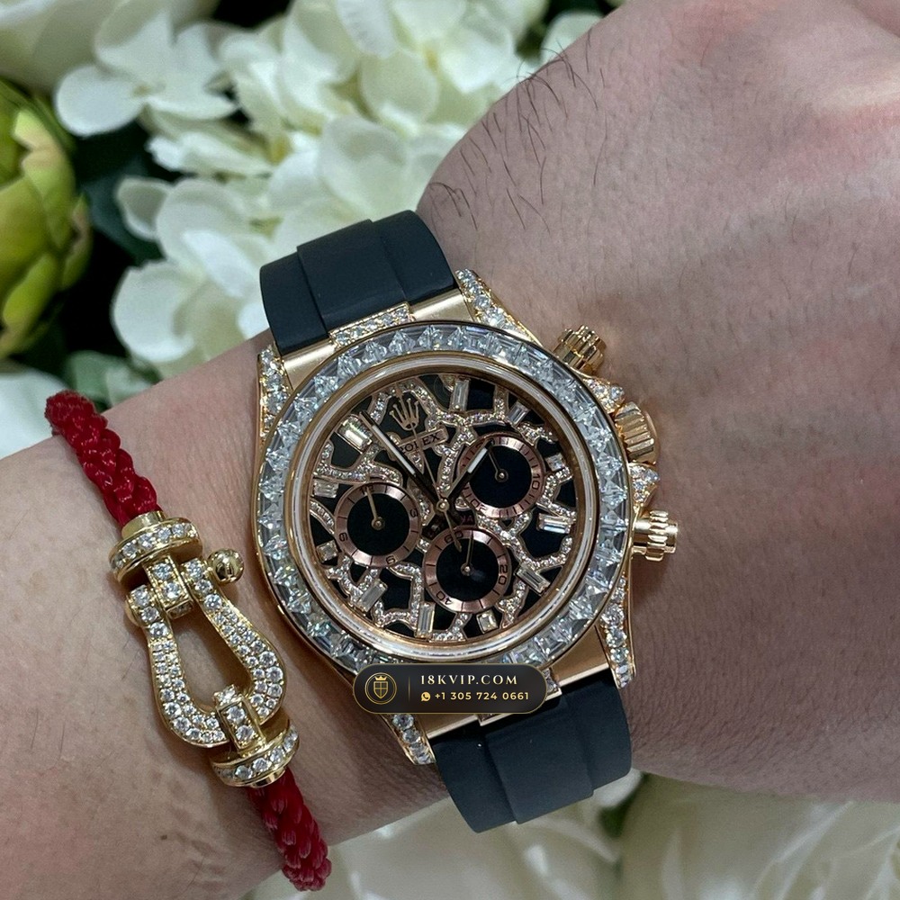 Rolex Cosmograph Daytona Giraffe Off-Catalogue Diamond Edition 18K Everose Gold Geneva Atelier Spec Ref. 126555TBR — Private Vault Edition — Studio Gallery Plate VIII in 18K Rose Gold Au750 (216.3g Verified Mass, Rolex Manufacture Cal. 4131 - 72h Power Reserve)