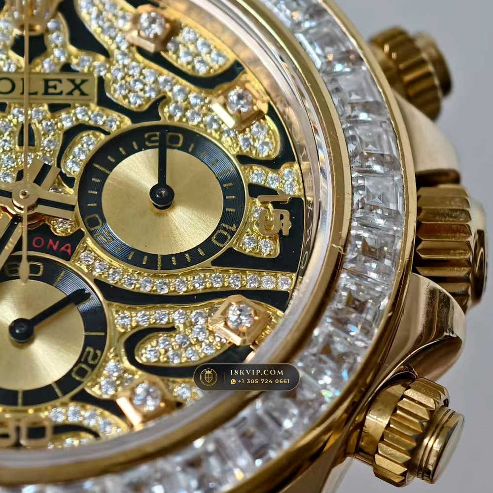 Rolex Cosmograph Daytona Diamond-Set Bezel 18K Yellow Gold Ref. 116598TBR — Private Vault Edition — Studio Gallery Plate IV in 18K Yellow Gold Au750 (216.8g Verified Mass, Rolex Manufacture Cal. 4130 - 72h Power Reserve)