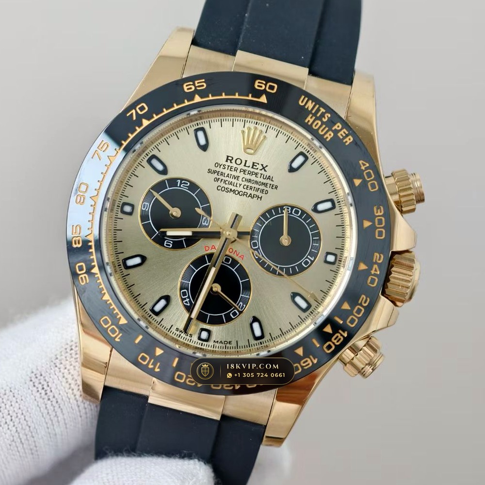 Rolex Cosmograph Daytona 18K Yellow Gold Deep Crystal Optics 5-Axis CNC Case Ref. 116518LN — Private Vault Edition — Studio Gallery Plate III in 18K Yellow Gold Au750 (160.2g Verified Mass, Rolex Manufacture Cal. 4130 - 72h Power Reserve)