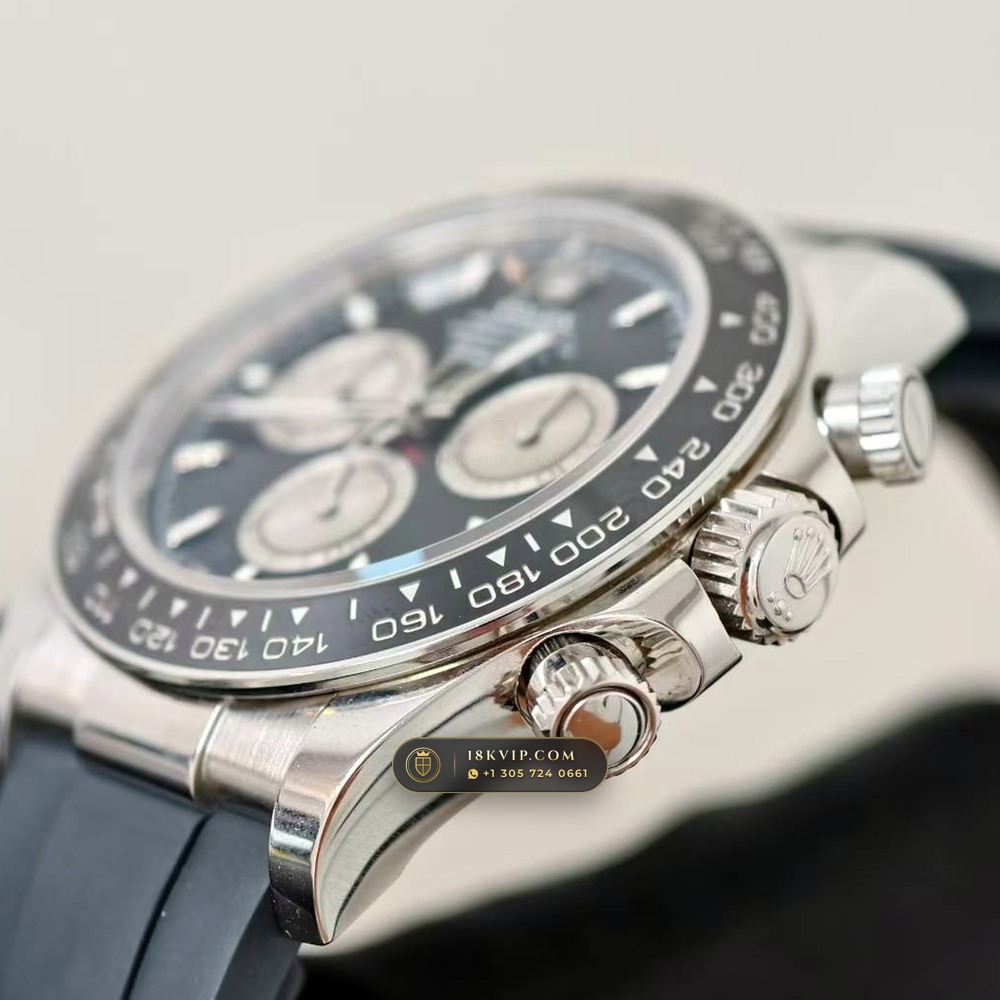 Rolex Cosmograph Daytona Ghost Sunray Grey & Black Subdials on Oysterflex 18K White Gold Ref. 126519LN — Private Vault Edition — Studio Gallery Plate IV in 18K White Gold Au750 (160.5g Verified Mass, Rolex Manufacture Cal. 4131 - 72h Power Reserve)