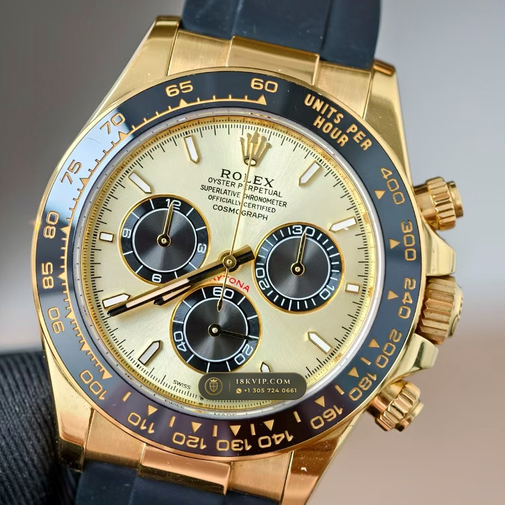 Rolex Cosmograph Daytona 18K Yellow Gold Deep Crystal Optics Ref. 126518 — Private Vault Edition — Studio Gallery Plate III in 18K Yellow Gold Au750 (160.8g Verified Mass, Rolex Manufacture Cal. 4131 - 72h Power Reserve)