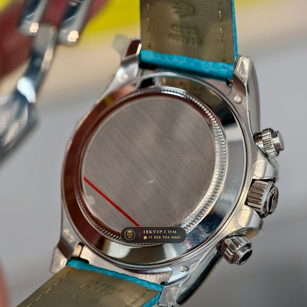 Rolex Cosmograph Daytona Beach Pastel Lizard Strap Collector Edition 18K White Gold Ref. 116519 — Private Vault Edition — Studio Gallery Plate VII in 18K White Gold Au750 (138.6g Verified Mass, Rolex Manufacture Cal. 4130 - 72h Power Reserve)