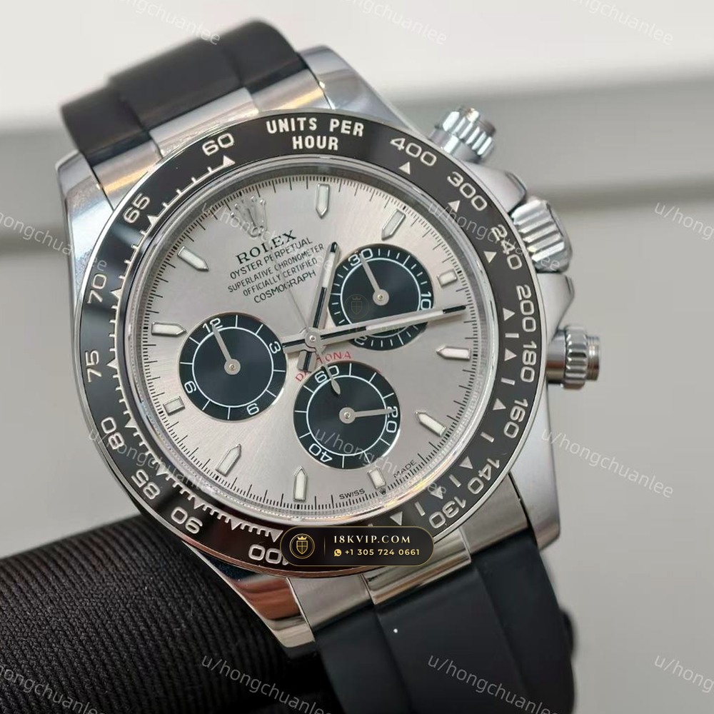 Rolex Cosmograph Daytona Cement Grey & Ice Blue Dial 950 Platinum Ref. 126506 — Private Vault Edition — Studio Gallery Plate II in 950 Platinum Pt950 (282.0g Verified Mass, Rolex Manufacture Cal. 4131 - 72h Power Reserve)