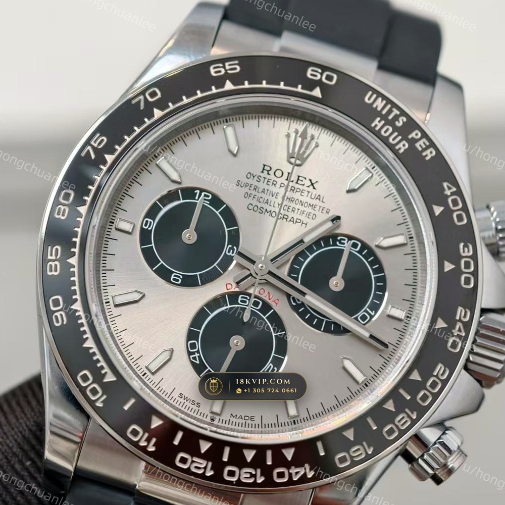 Rolex Cosmograph Daytona Cement Grey & Ice Blue Dial 950 Platinum Ref. 126506 — Private Vault Edition — Studio Gallery Plate III in 950 Platinum Pt950 (282.0g Verified Mass, Rolex Manufacture Cal. 4131 - 72h Power Reserve)