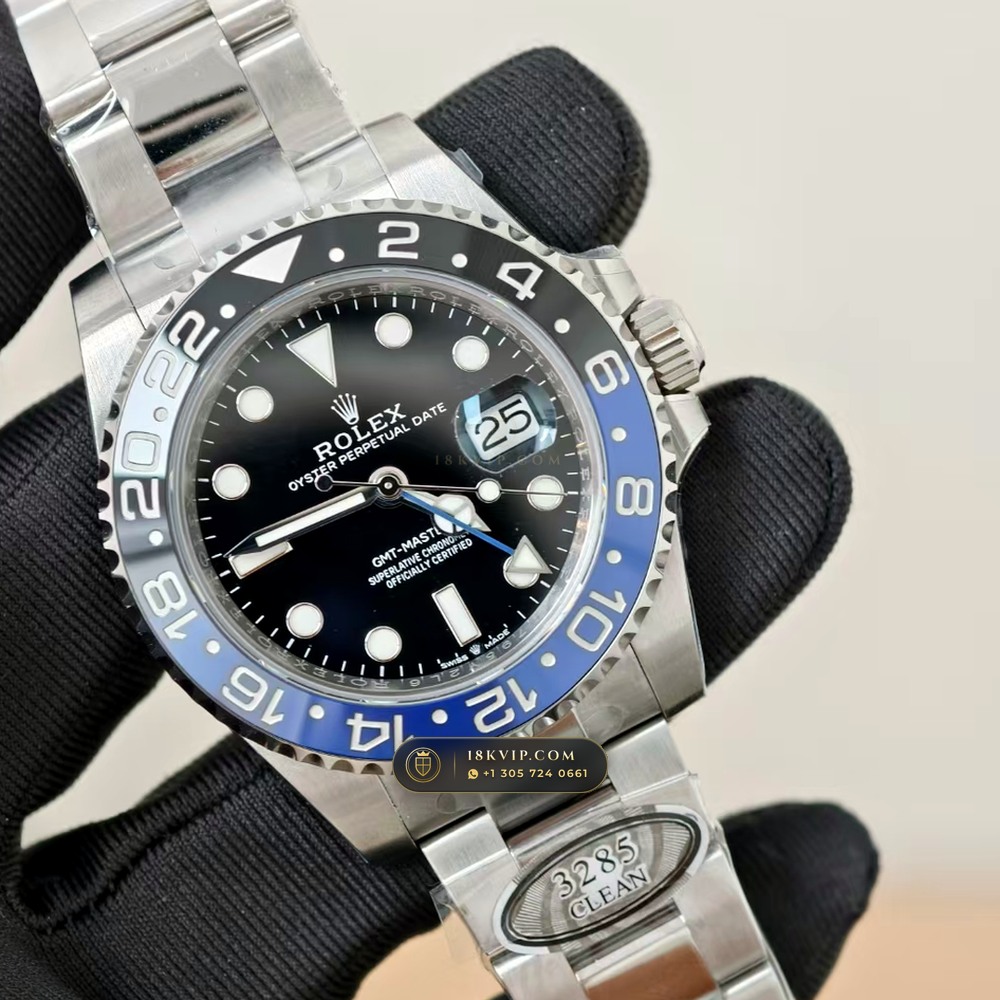 Rolex GMT-Master II Batman Blue & Black Oyster Ref. 126710BLNR — Private Vault Edition — Studio Gallery Plate II in 904L Stainless Steel Custom Architecture (143.7g Verified Mass, Rolex Manufacture Cal. 3285 - 70h Power Reserve)