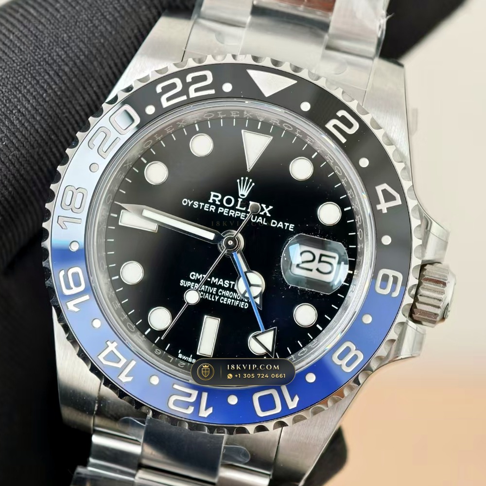 Rolex GMT-Master II Batman Blue & Black Oyster Ref. 126710BLNR — Private Vault Edition — Studio Gallery Plate III in 904L Stainless Steel Custom Architecture (143.7g Verified Mass, Rolex Manufacture Cal. 3285 - 70h Power Reserve)