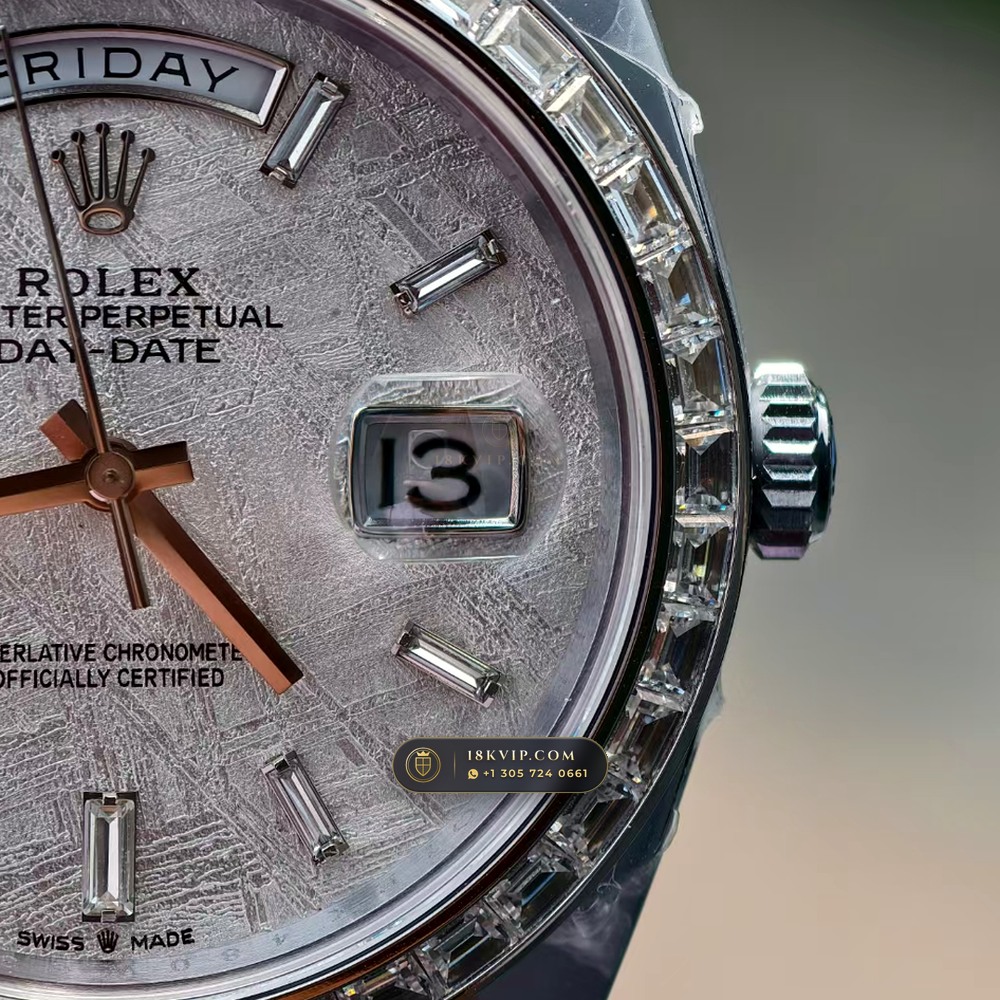Rolex Day-Date 40 Gibeon Meteorite Dial 18K Everose Gold Ref. 228235 — Private Vault Edition — Studio Gallery Plate IV in 18K Rose Gold Au750 (210.9g Verified Mass, Rolex Manufacture Cal. 3255 - 70h Power Reserve)