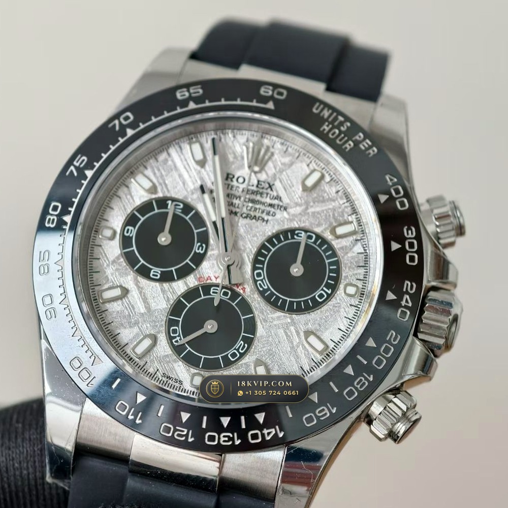 Rolex Cosmograph Daytona Gibeon Meteorite Dial 18K White Gold Ref. 126509 — Private Vault Edition — Studio Gallery Plate II in 18K White Gold Au750 (216.3g Verified Mass, Rolex Manufacture Cal. 4131 - 72h Power Reserve)