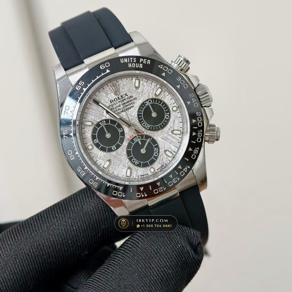 Rolex Cosmograph Daytona Gibeon Meteorite Dial 18K White Gold Ref. 126509 — Private Vault Edition — Studio Gallery Plate IV in 18K White Gold Au750 (216.3g Verified Mass, Rolex Manufacture Cal. 4131 - 72h Power Reserve)