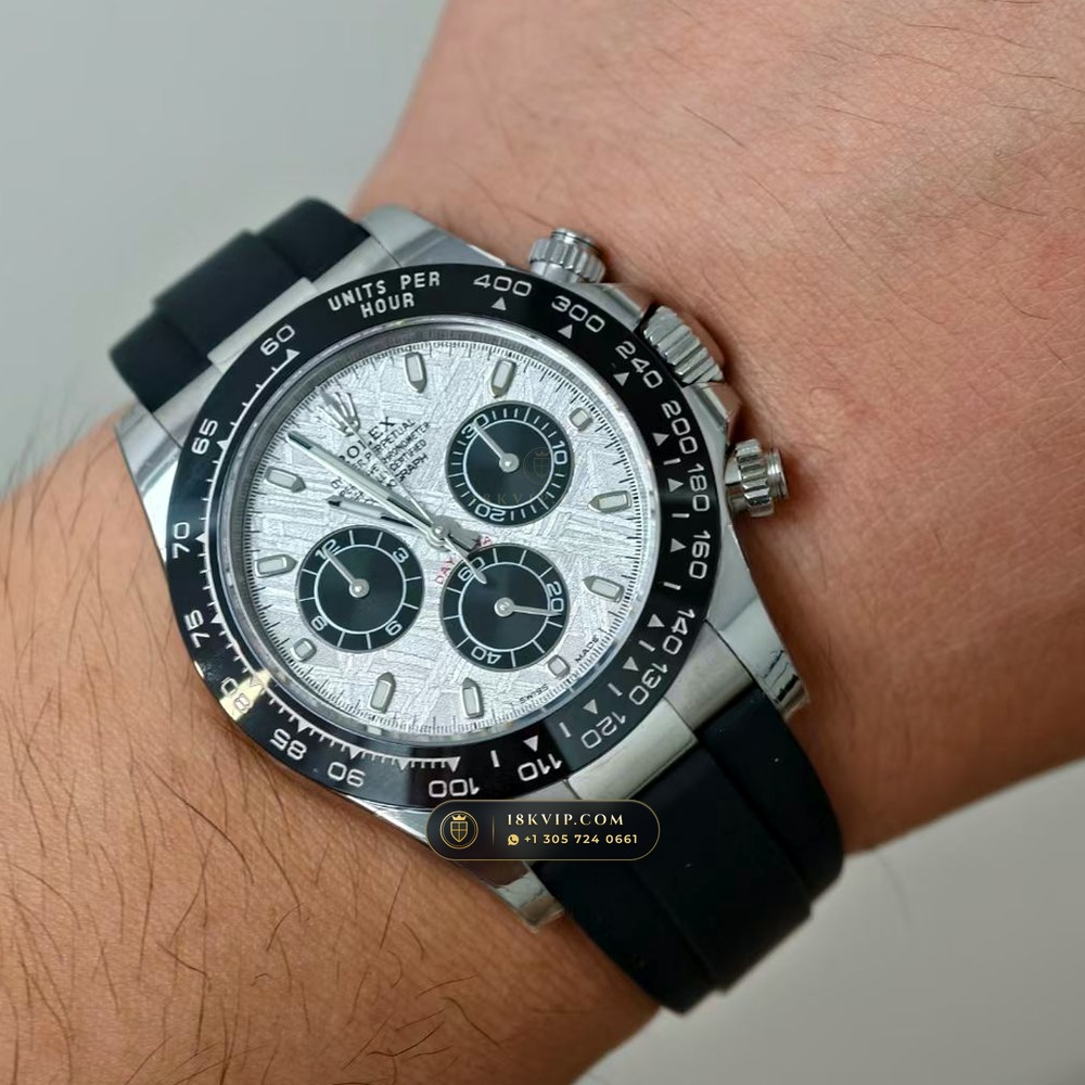 Rolex Cosmograph Daytona Gibeon Meteorite Dial 18K White Gold Ref. 126509 — Private Vault Edition — Studio Gallery Plate VIII in 18K White Gold Au750 (216.3g Verified Mass, Rolex Manufacture Cal. 4131 - 72h Power Reserve)
