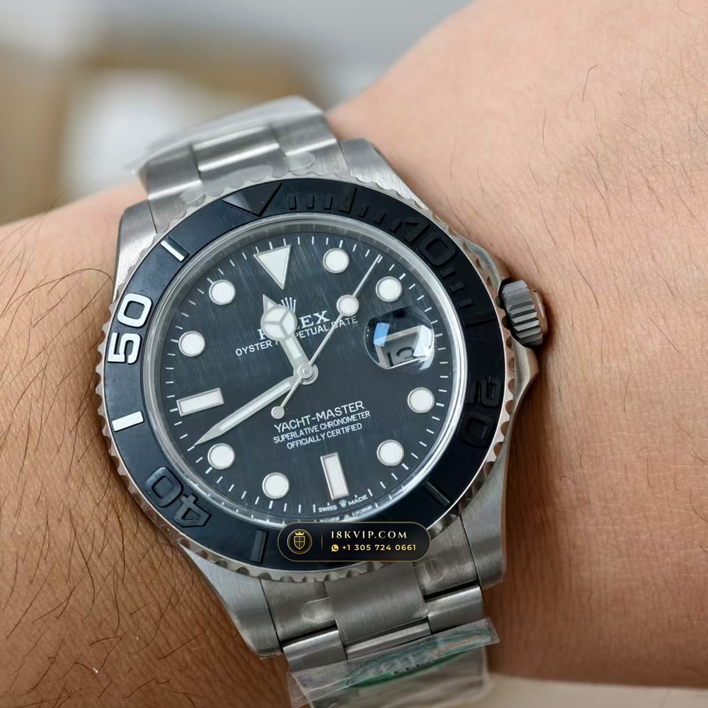 Rolex Yacht-Master 42 RLX Titanium Falcon Eye Stone Dial Geneva Atelier Spec Ref. 226627 — Private Vault Edition — Studio Gallery Plate VIII in Grade 5 Titanium Monobloc (101.4g Verified Mass, Rolex Manufacture Cal. 3235 - 70h Power Reserve)