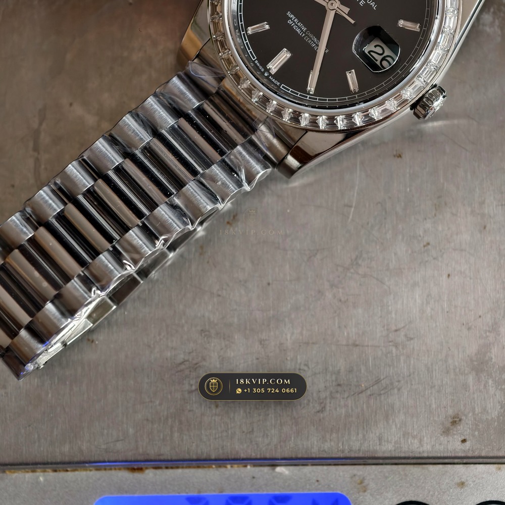 Rolex Day-Date 40 Diamond-Set Bezel 950 Platinum Ref. 228396TBR — Private Vault Edition — Studio Gallery Plate VII in 950 Platinum Pt950 (280.6g Verified Mass, Rolex Manufacture Cal. 3255 - 70h Power Reserve)