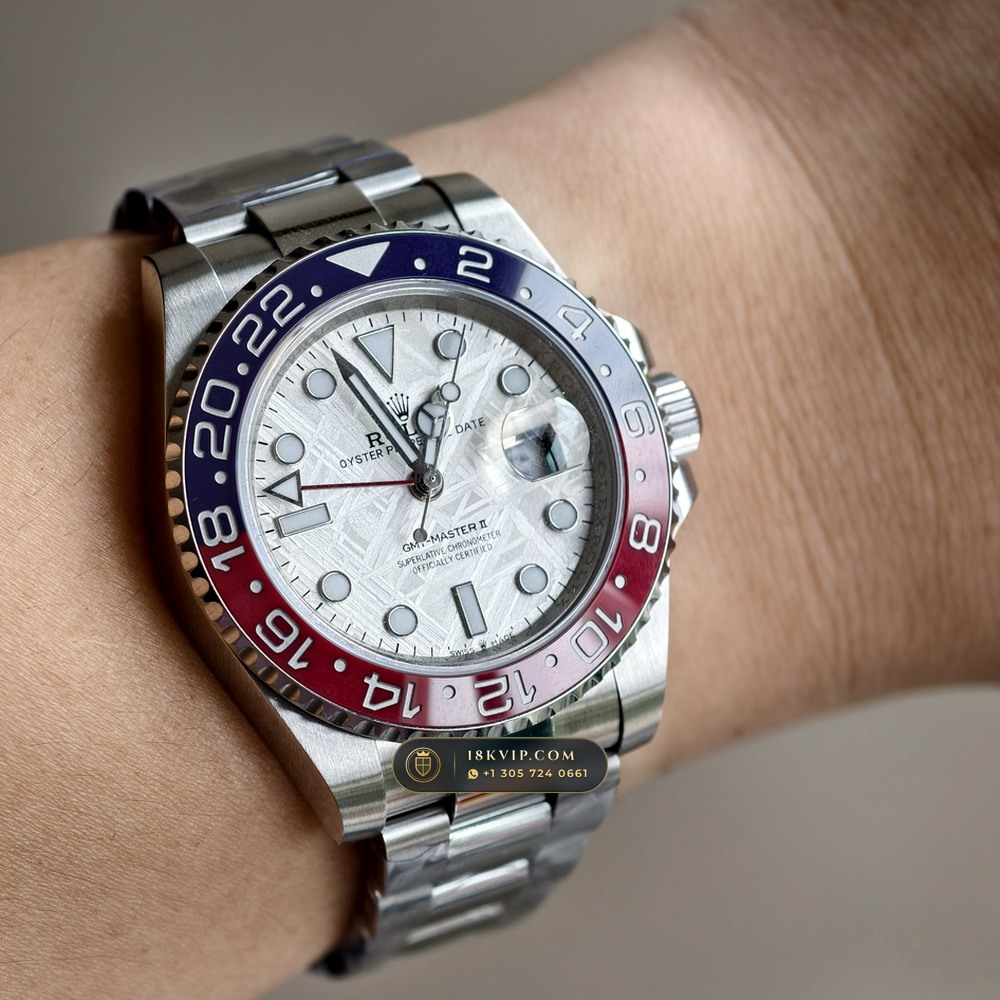 Rolex GMT-Master II Gibeon Meteorite Dial 18K White Gold Ref. 126719BLRO — Private Vault Edition — Studio Gallery Plate X in 18K White Gold Au750 (217.0g Verified Mass, Rolex Manufacture Cal. 3285 - 70h Power Reserve)
