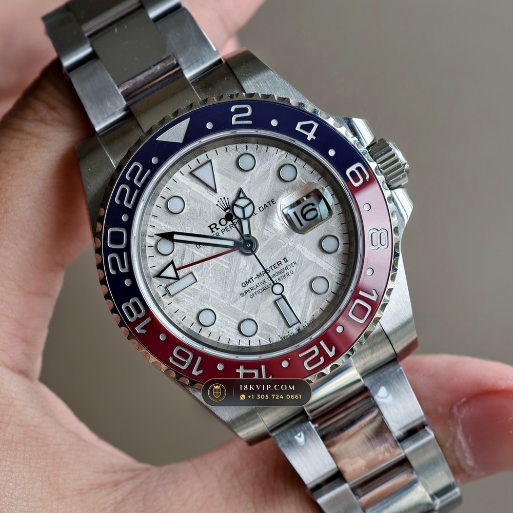 Rolex GMT-Master II Gibeon Meteorite Dial 18K White Gold Ref. 126719BLRO — Private Vault Edition — Studio Gallery Plate II in 18K White Gold Au750 (217.0g Verified Mass, Rolex Manufacture Cal. 3285 - 70h Power Reserve)