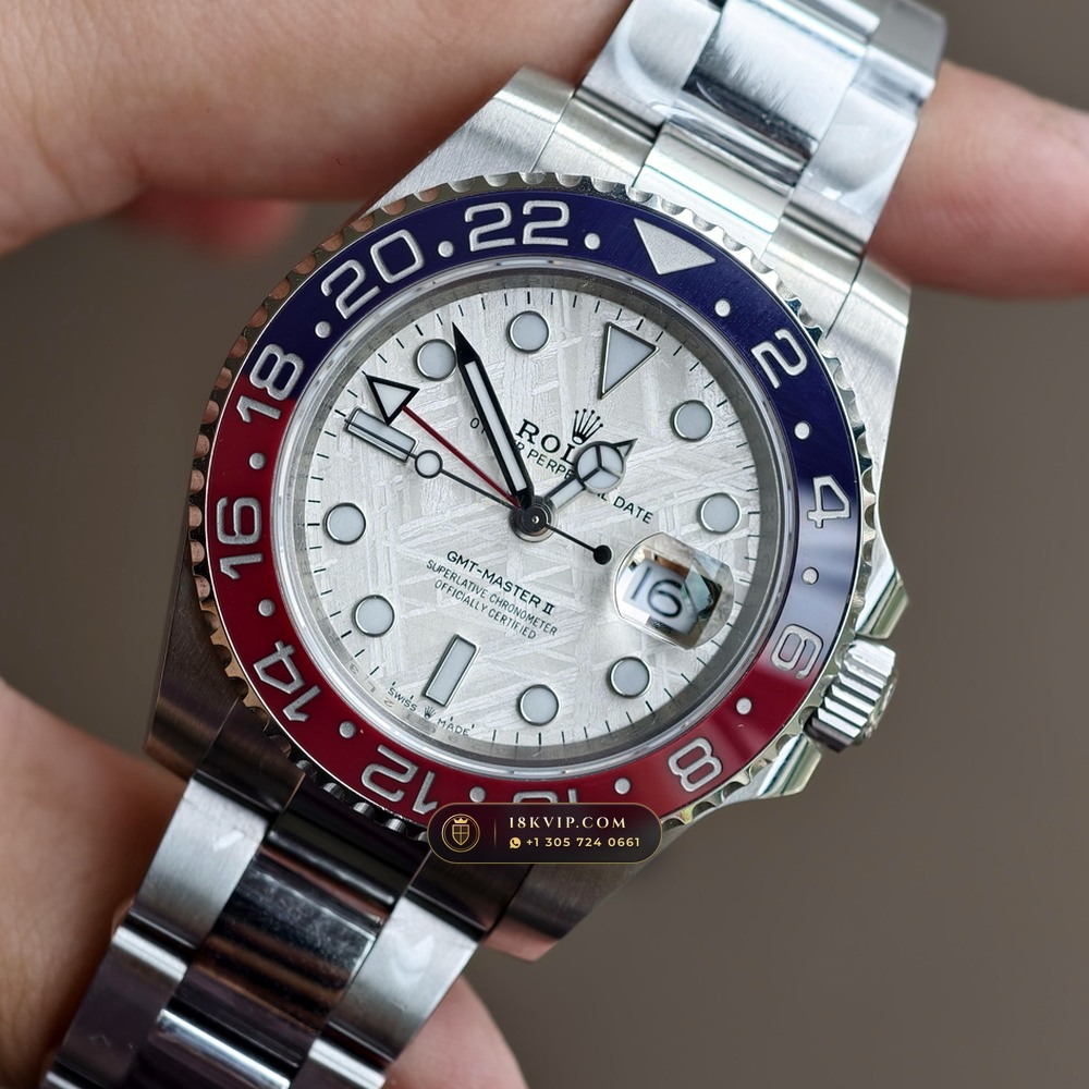 Rolex GMT-Master II Gibeon Meteorite Dial 18K White Gold Ref. 126719BLRO — Private Vault Edition — Studio Gallery Plate III in 18K White Gold Au750 (217.0g Verified Mass, Rolex Manufacture Cal. 3285 - 70h Power Reserve)
