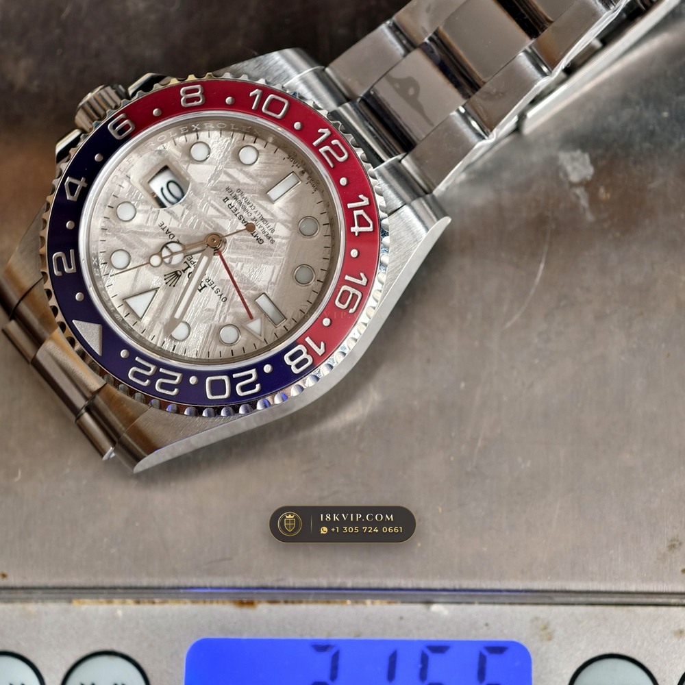 Rolex GMT-Master II Gibeon Meteorite Dial 18K White Gold Ref. 126719BLRO — Private Vault Edition — Studio Gallery Plate IX in 18K White Gold Au750 (217.0g Verified Mass, Rolex Manufacture Cal. 3285 - 70h Power Reserve)