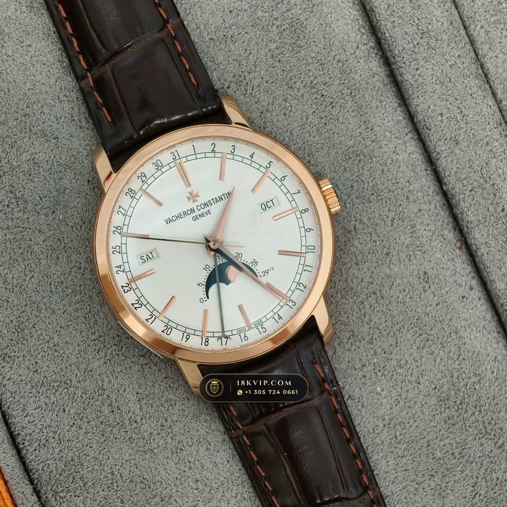 Vacheron Constantin Traditionnelle Complete Calendar Openface 18K Rose Gold Ref. 4010T/000R-B344 — Private Vault Edition — Studio Gallery Plate II in 18K Rose Gold Au750 (96.9g Verified Mass, Vacheron Constantin Cal. 2460 QCL/2 - Hallmark of Geneva)