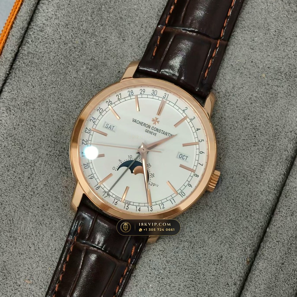 Vacheron Constantin Traditionnelle Complete Calendar Openface 18K Rose Gold Ref. 4010T/000R-B344 — Private Vault Edition — Studio Gallery Plate III in 18K Rose Gold Au750 (96.9g Verified Mass, Vacheron Constantin Cal. 2460 QCL/2 - Hallmark of Geneva)