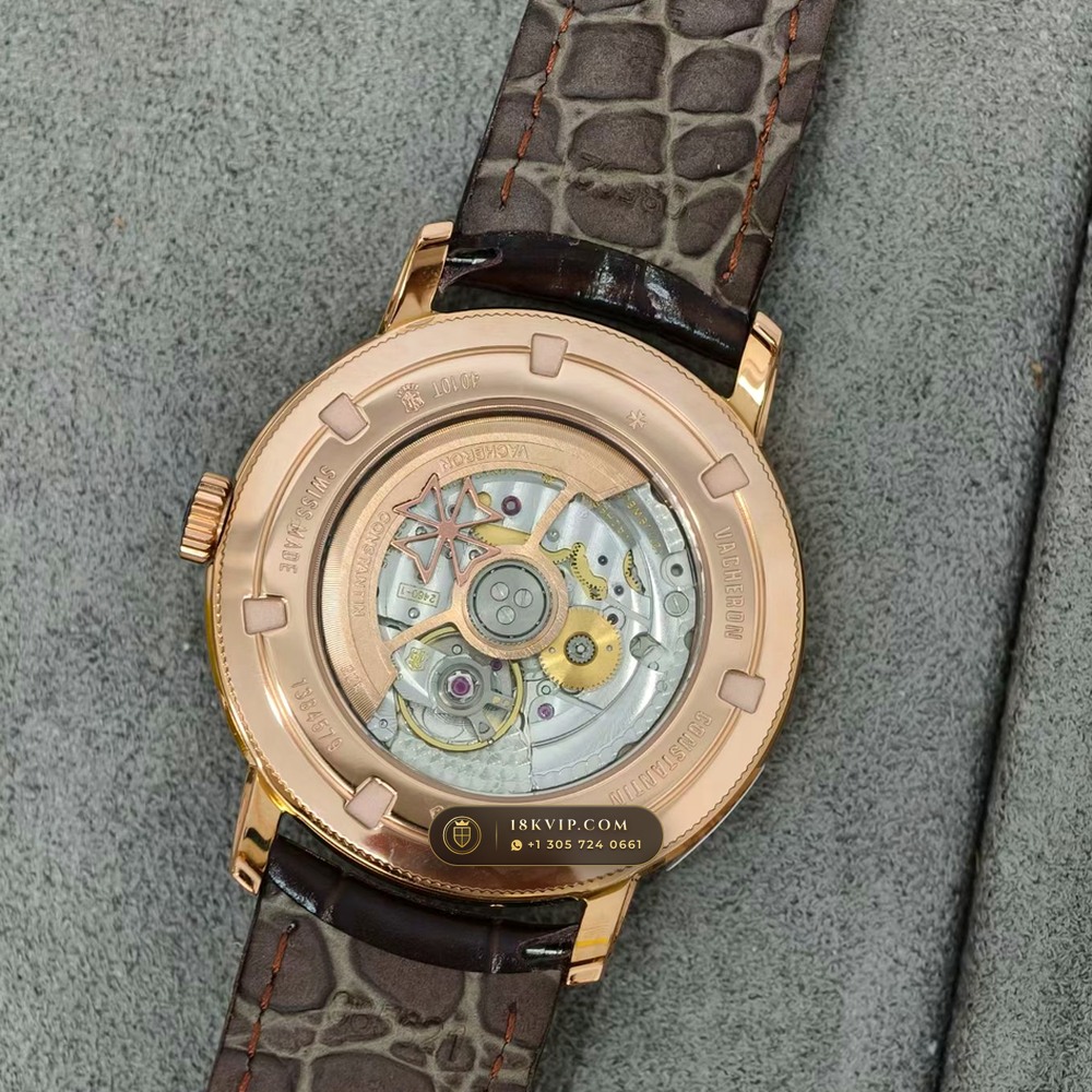 Vacheron Constantin Traditionnelle Complete Calendar Openface 18K Rose Gold Ref. 4010T/000R-B344 — Private Vault Edition — Studio Gallery Plate VI in 18K Rose Gold Au750 (96.9g Verified Mass, Vacheron Constantin Cal. 2460 QCL/2 - Hallmark of Geneva)