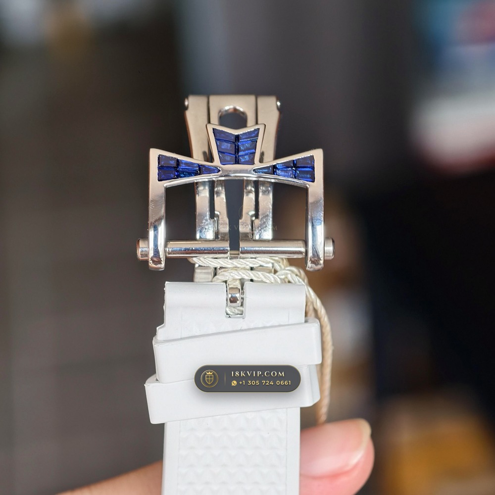 Vacheron Constantin Overseas Self-Winding 41mm Baguette Sapphire Bezel 18K White Gold Ref. 4500V/110G-B705 — Private Vault Edition — Studio Gallery Plate IX in 18K White Gold Au750 (188.3g Verified Mass, Vacheron Constantin Cal. 5100 - 22K Gold Maltese Rotor)