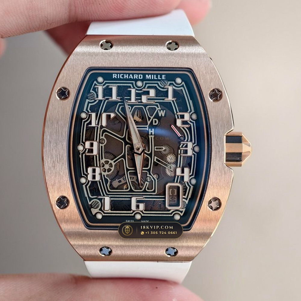 Richard Mille RM 67-01 Automatic Extra-Flat Skeleton 18K Rose Gold (Ref. RM 67-01) — Verified Mass 73.8g — Optical Macro Plate 4 (Verifying Authentic Mass and Alloy Purity on Hybrid Gold-Carbon RM Lots)